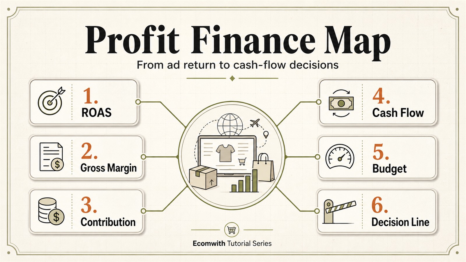 Shopify Profit Review: ROAS, Contribution Profit, Cash Flow, and Finance Decisions knowledge map: key learning nodes and execution route