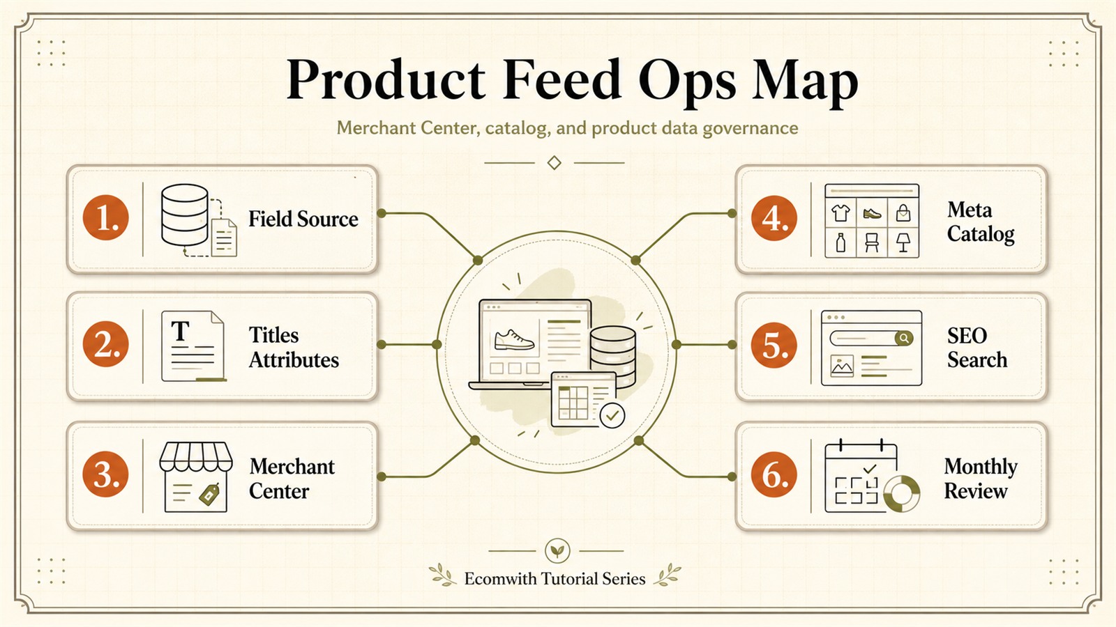 Shopify Product Feed Operations: Merchant Center, Meta Catalog, and Product Data Governance knowledge map: key learning nodes and execution route