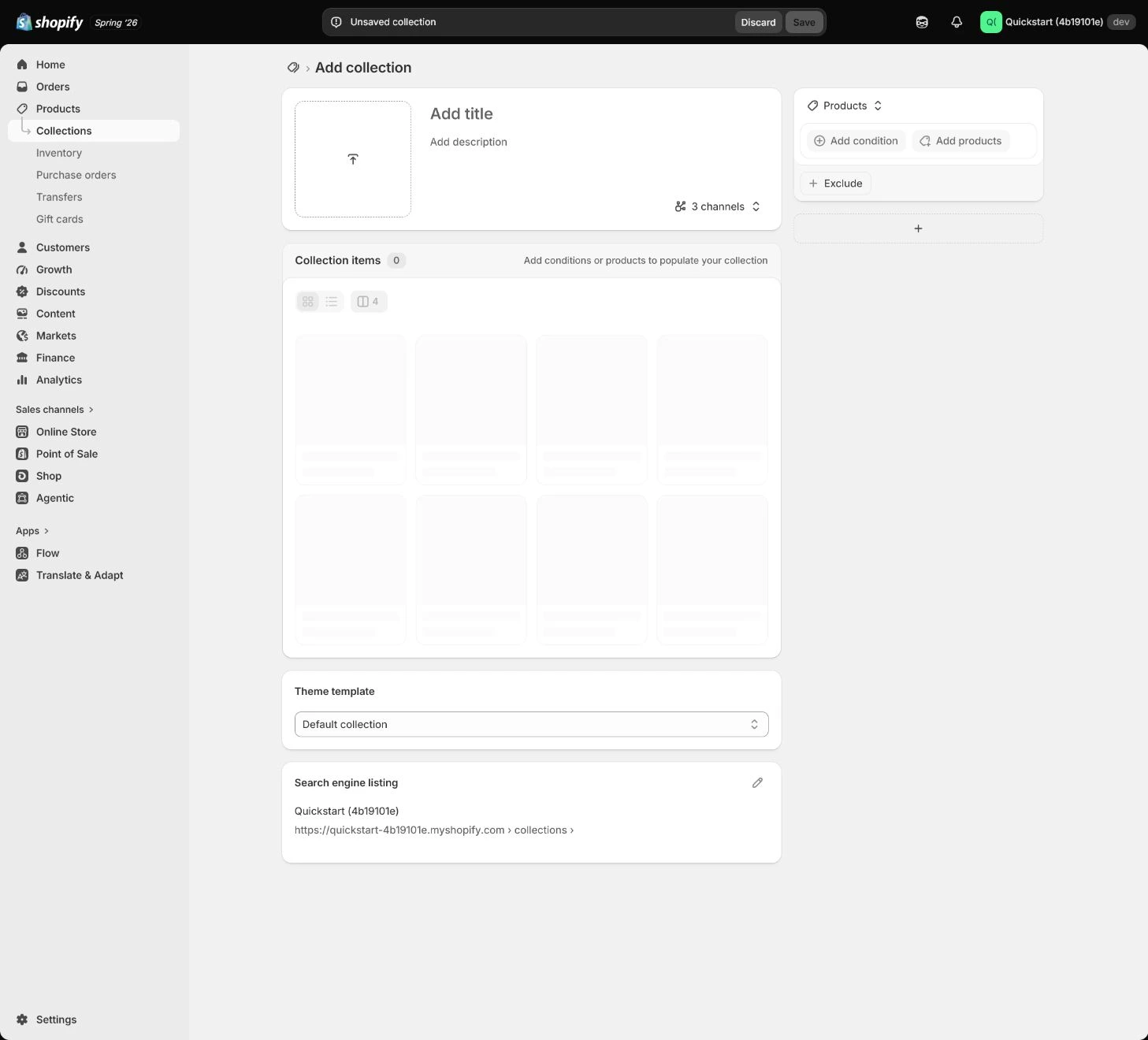 Shopify 集合排序、图片和搜索展示设置。