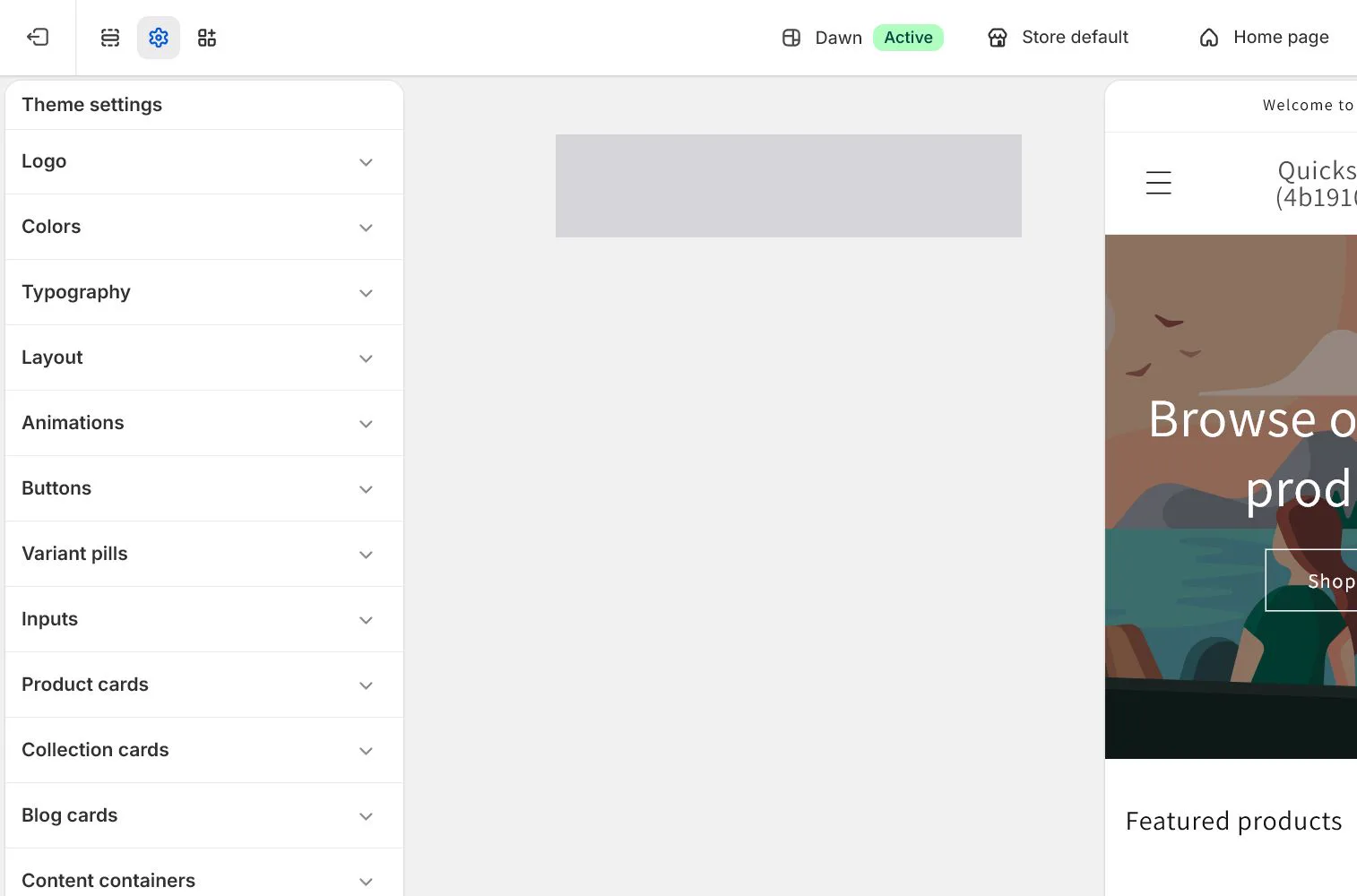 Shopify 英文后台：移动端 Preview